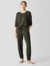 Eileen Fisher Cozy Brushed Terry Hug Jogger Pant In Green