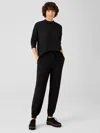 Eileen Fisher Cozy Brushed Terry Hug Jogger Pant In Black