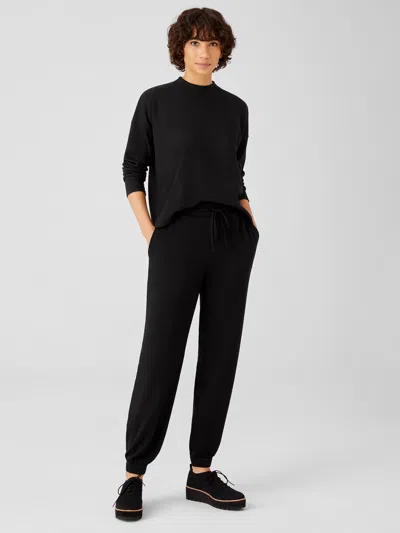 Eileen Fisher Cozy Brushed Terry Hug Jogger Pant In Black