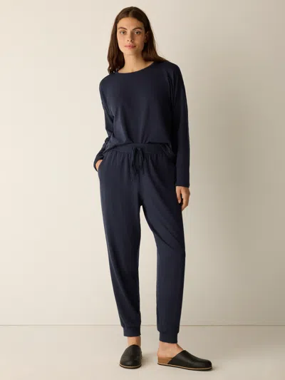 Eileen Fisher Cozy Brushed Terry Hug Jogger Pant In Blue