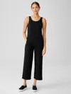 Eileen Fisher Cozy Brushed Terry Hug Jumpsuit In Black