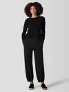 Eileen Fisher Cozy Brushed Terry Hug Lantern Jogger Pant In Black