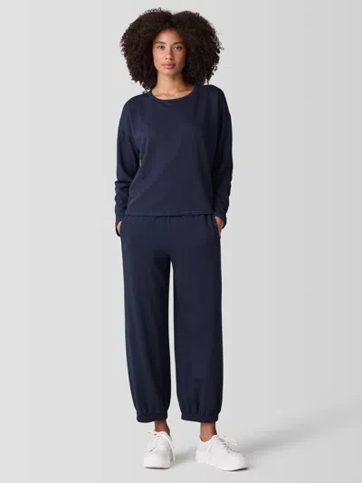 Eileen Fisher Cozy Brushed Terry Hug Lantern Jogger Pant In Brown