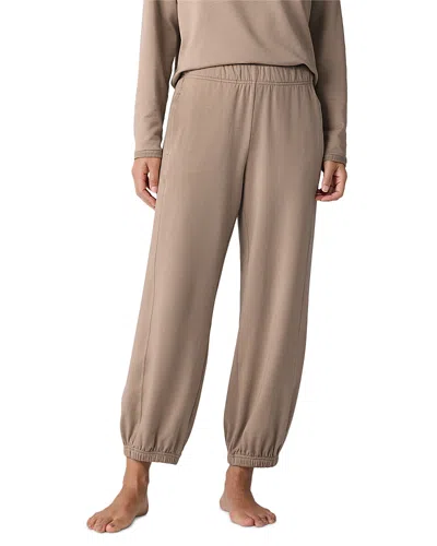 Eileen Fisher Cozy Brushed Terry Hug Lantern Jogger Pants In Biscuit