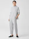 Eileen Fisher Cozy Brushed Terry Hug Lantern Pant In Gray