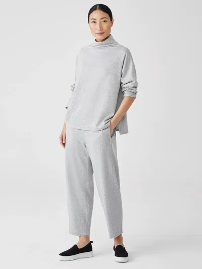 Eileen Fisher Cozy Brushed Terry Hug Lantern Pant In Gray