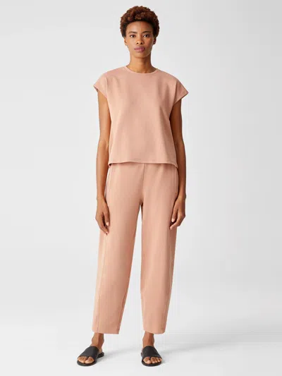 Eileen Fisher Cozy Brushed Terry Hug Lantern Pant In Pink