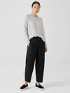 Eileen Fisher Cozy Brushed Terry Hug Lantern Pant In Black
