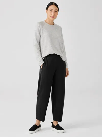 Eileen Fisher Cozy Brushed Terry Hug Lantern Pant In Black