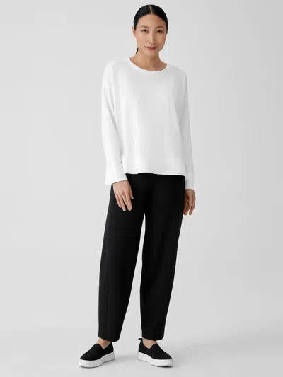 Eileen Fisher Cozy Brushed Terry Hug Lantern Pant In White