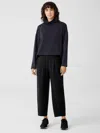 Eileen Fisher Cozy Brushed Terry Hug Lantern Pant In Black