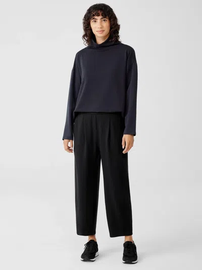 Eileen Fisher Cozy Brushed Terry Hug Lantern Pant In Black