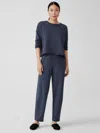 Eileen Fisher Cozy Brushed Terry Hug Lantern Pant In Blue