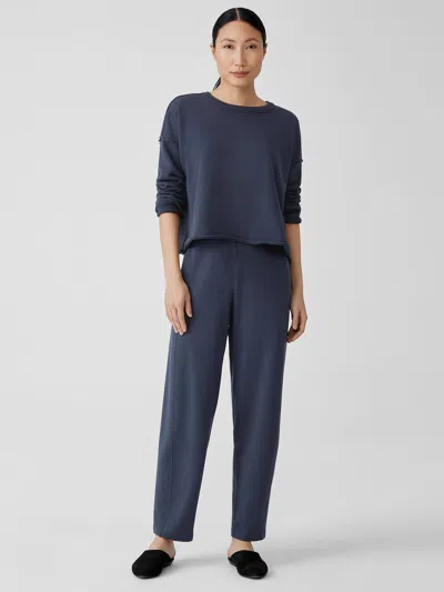Eileen Fisher Cozy Brushed Terry Hug Lantern Pant In Blue
