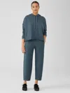 Eileen Fisher Organic Cotton French Terry Straight Pant In Green