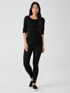 Eileen Fisher Cozy Brushed Terry Hug Leggings In Black