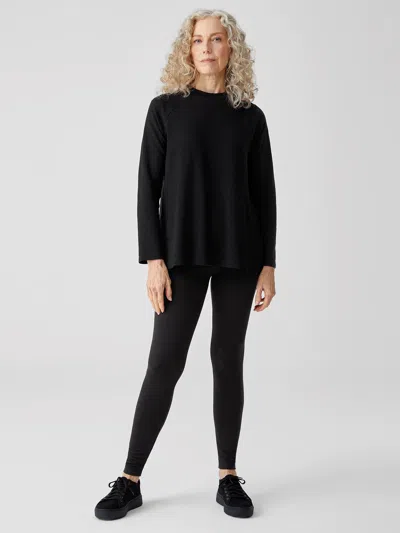 Eileen Fisher Cozy Brushed Terry Hug Leggings In Black