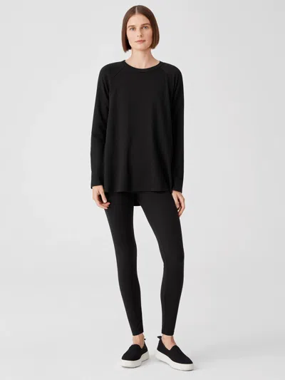 Eileen Fisher Cozy Brushed Terry Hug Leggings In Black