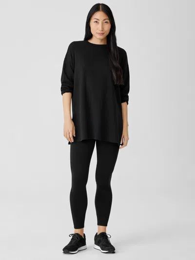 Eileen Fisher Cozy Brushed Terry Hug Leggings In Black