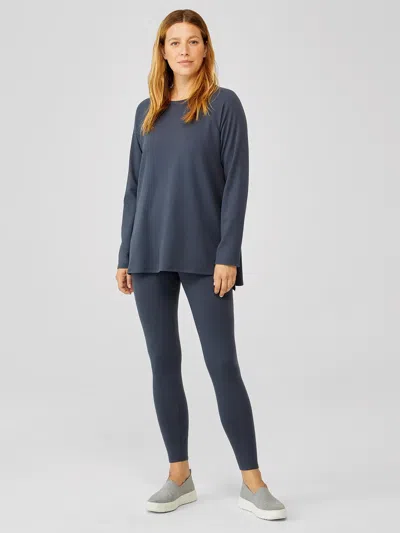 Eileen Fisher Cozy Brushed Terry Hug Leggings In Blue