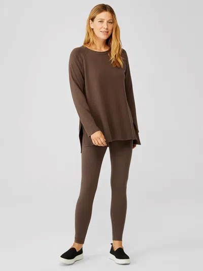 Eileen Fisher Cozy Brushed Terry Hug Leggings In Brown