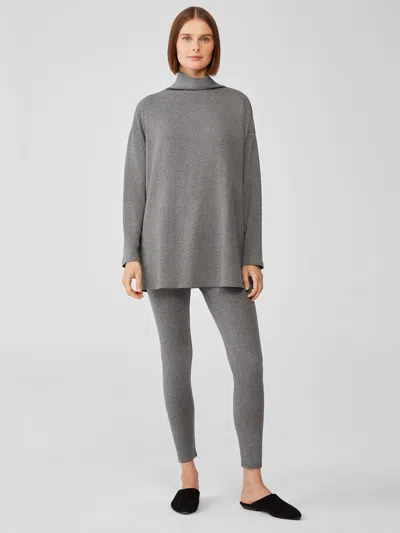 Eileen Fisher Cozy Brushed Terry Hug Leggings In Gray