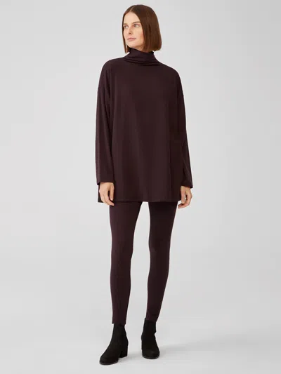 Eileen Fisher Cozy Brushed Terry Hug Leggings In Purple