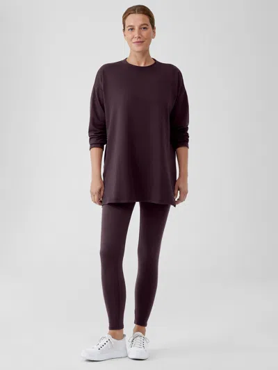 Eileen Fisher Cozy Brushed Terry Hug Leggings In Purple