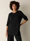 Eileen Fisher Cozy Brushed Terry Hug Long Top In Black