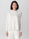 Eileen Fisher Cozy Brushed Terry Hug Mock Neck Top In White