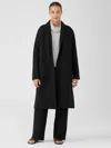 Eileen Fisher Cozy Brushed Terry Hug Padded Coat In Black