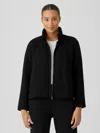 Eileen Fisher Cozy Brushed Terry Hug Padded Jacket In Black