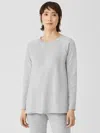 Eileen Fisher Cozy Brushed Terry Hug Raglan-sleeve Top In Gray