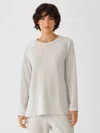 Eileen Fisher Cozy Brushed Terry Hug Raglan-sleeve Top In Gray