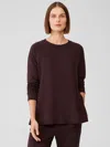 Eileen Fisher Cozy Brushed Terry Hug Raglan-sleeve Top In Purple