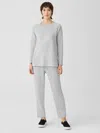 Eileen Fisher Cozy Brushed Terry Hug Slouchy Pant In Gray