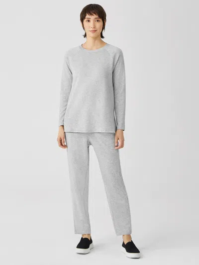 Eileen Fisher Cozy Brushed Terry Hug Slouchy Pant In Gray