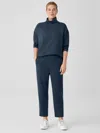 Eileen Fisher Cozy Brushed Terry Hug Slouchy Pant In Blue