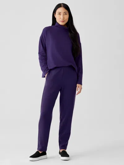 Eileen Fisher Cozy Brushed Terry Hug Slouchy Pant In Blue