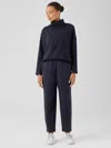Eileen Fisher Cozy Brushed Terry Hug Slouchy Pant In Blue