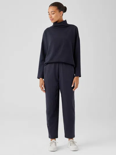 Eileen Fisher Cozy Brushed Terry Hug Slouchy Pant In Black