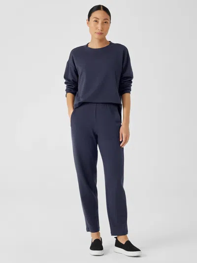 Eileen Fisher Cozy Brushed Terry Hug Slouchy Pant In Blue