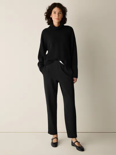 Eileen Fisher Cozy Brushed Terry Hug Slouchy Pant In Black