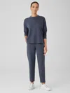 Eileen Fisher Cozy Brushed Terry Hug Slouchy Pant In Blue