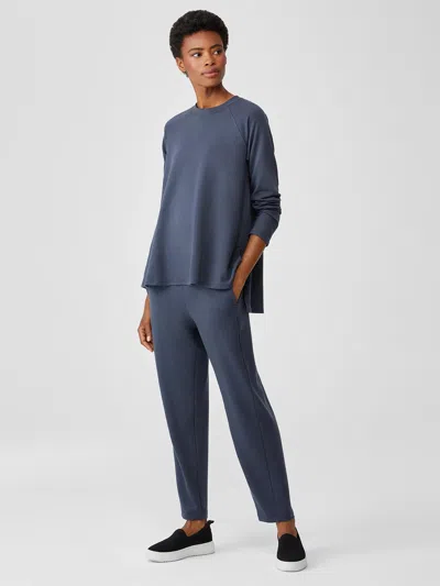 Eileen Fisher Cozy Brushed Terry Hug Slouchy Pant In Blue