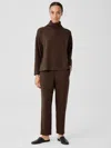 Eileen Fisher Cozy Brushed Terry Hug Slouchy Pant In Brown