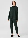 Eileen Fisher Cozy Brushed Terry Hug Slouchy Pant In Green