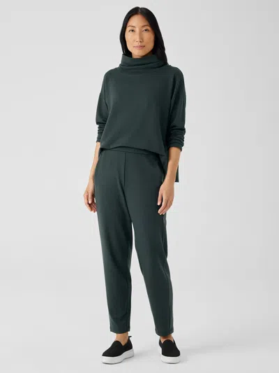 Eileen Fisher Cozy Brushed Terry Hug Slouchy Pant In Green