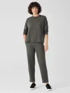 Eileen Fisher Cozy Brushed Terry Hug Slouchy Pant In Green