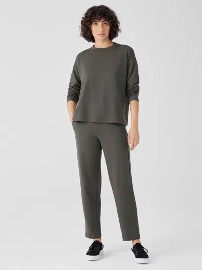 Eileen Fisher Cozy Brushed Terry Hug Slouchy Pant In Green